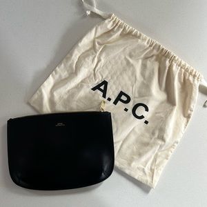 A.P.C small black leather pouch